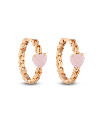 Antikolt, láncos karika fülbevaló, kék kővel