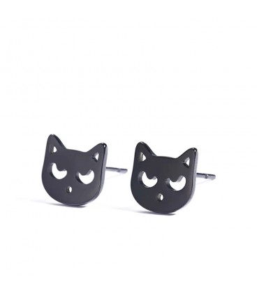 Fekete macska orvosi fém fülbevaló