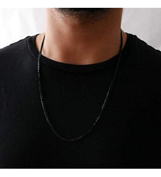 Lapított láncszemes nemesacél nyaklánc (60 cm - 3 mm) - Fekete Lapított láncszemes nemesacél nyaklánc (60 cm - 3 mm) - Fekete