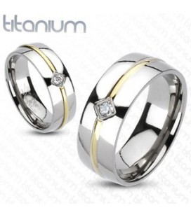 Titánium gyűrű cirkónia kővel