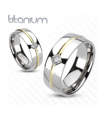 ékszer webshop Titánium gyűrű zircon kővel