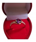 Elegáns gold filled gyűrű, lila cirkónia kővel