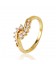 Hullámos 18k gold filled gyűrű, fehér kristályokkal