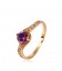 Elegáns, 18k gold filled gyűrű, lila cirkónia kővel
