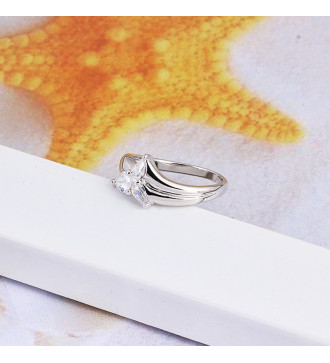 Kristályvirág gyűrű, ródium bevonattal