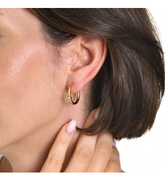 Nemesacél félkarika fülbevaló, arany bevonattal