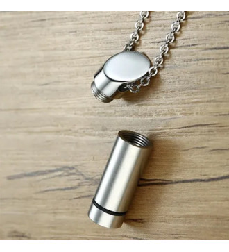 Fekete sávos, nemesacél urna medál nyakláncon Fekete sávos, nemesacél urna medál nyakláncon