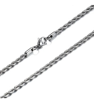 Hosszúkás nemesacél medál nyakláncon