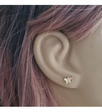 Kristályos pillangó, 14K arany fülbevaló