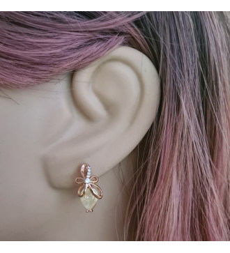 Lemon, 18k gold filled fülbevaló, cirkónia kristállyal