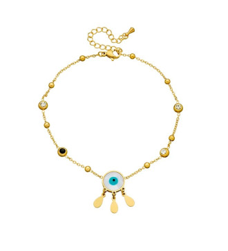 Gonosz szem, nemesacél bokalánc kristályokkal