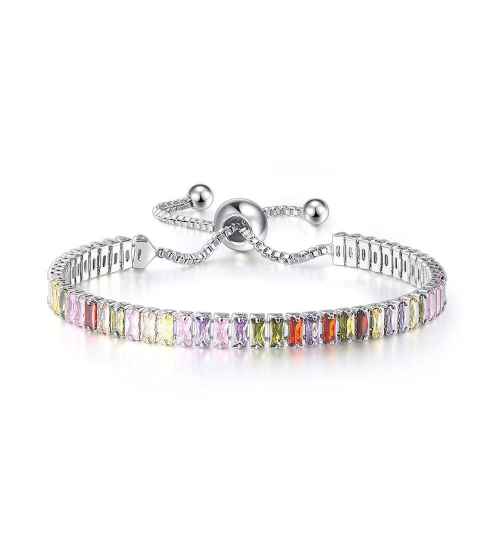 Színes kristályos, állítható méretű női karkötő