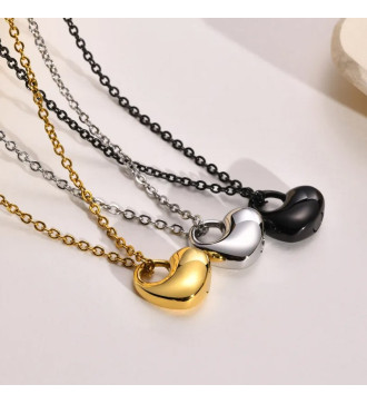 Ezüst szív, nemesacél kegyeleti urna medál nyakláncon Ezüst szív, nemesacél kegyeleti urna medál nyakláncon