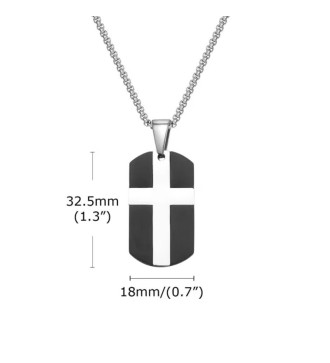 Dögcédula nemesacél férfi nyaklánc, kereszt mintával Dögcédula nemesacél férfi nyaklánc, kereszt mintával