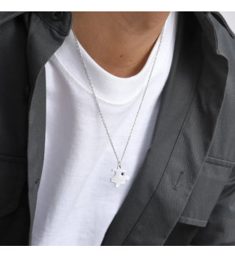 Puzzle 2 részes, gravírozható páros medál és nyaklánc szett