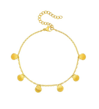 Kagyló díszes nemesacél bokalánc, 18k arany bevonattal