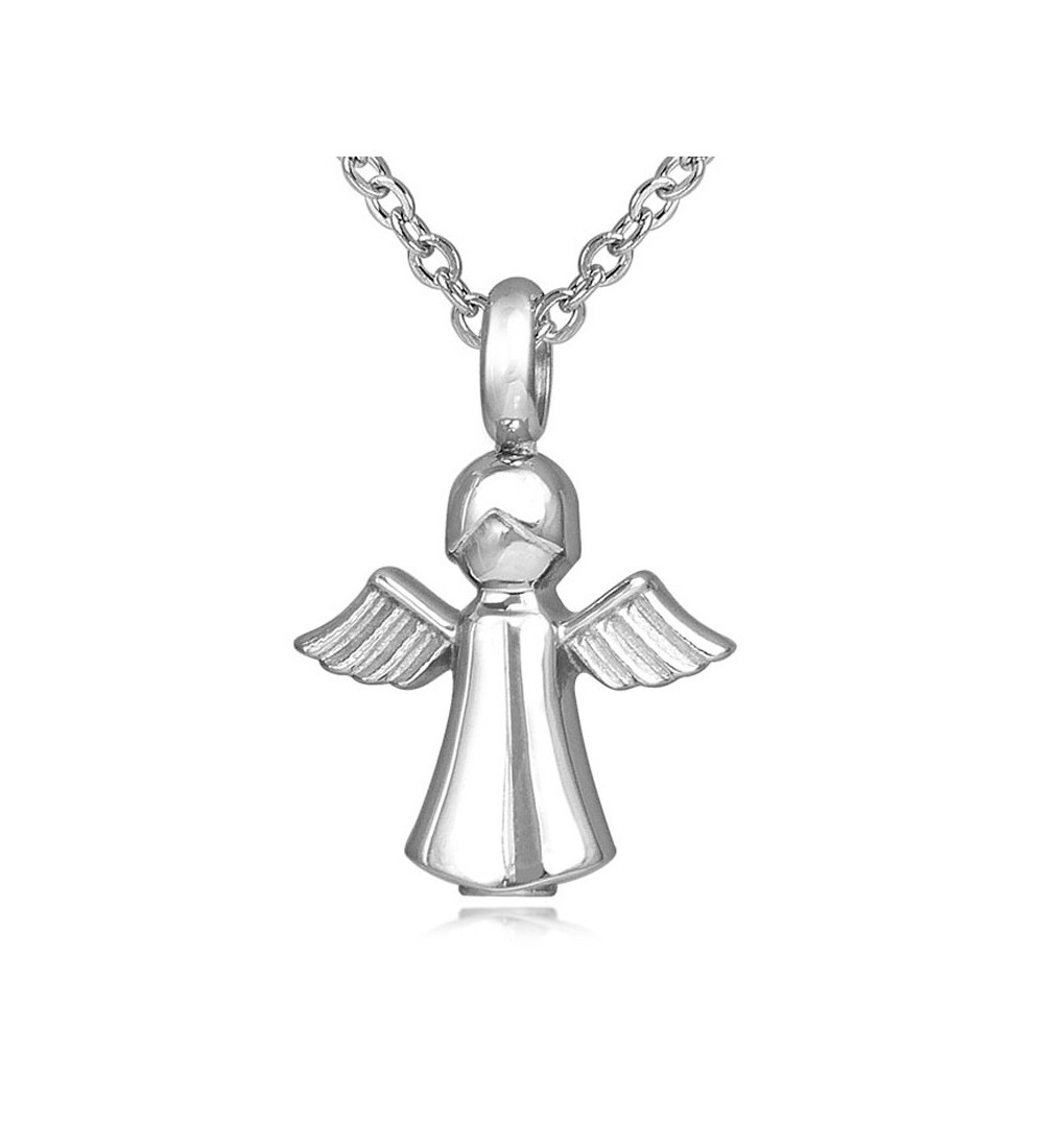 Angyal nemesacél kegyeleti medál nyakláncon, tölcsérrel Angyal nemesacél kegyeleti medál nyakláncon, tölcsérrel