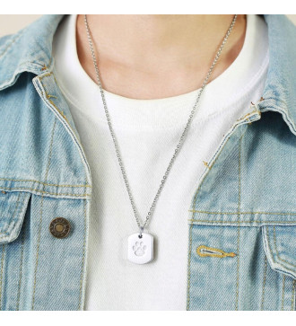 Nemesacél kisállat kegyeleti medál nyakláncon