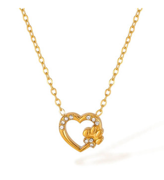 Nemesacél kisállat kegyeleti medál nyakláncon, rozé arany színben