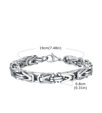 Vastag, V láncszemes férfi karkötő