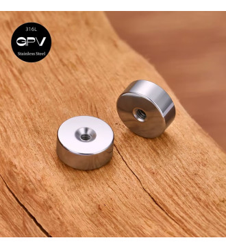 Kerek, menetes nemesacél fülbevaló zár 5x1 mm - 3 pár