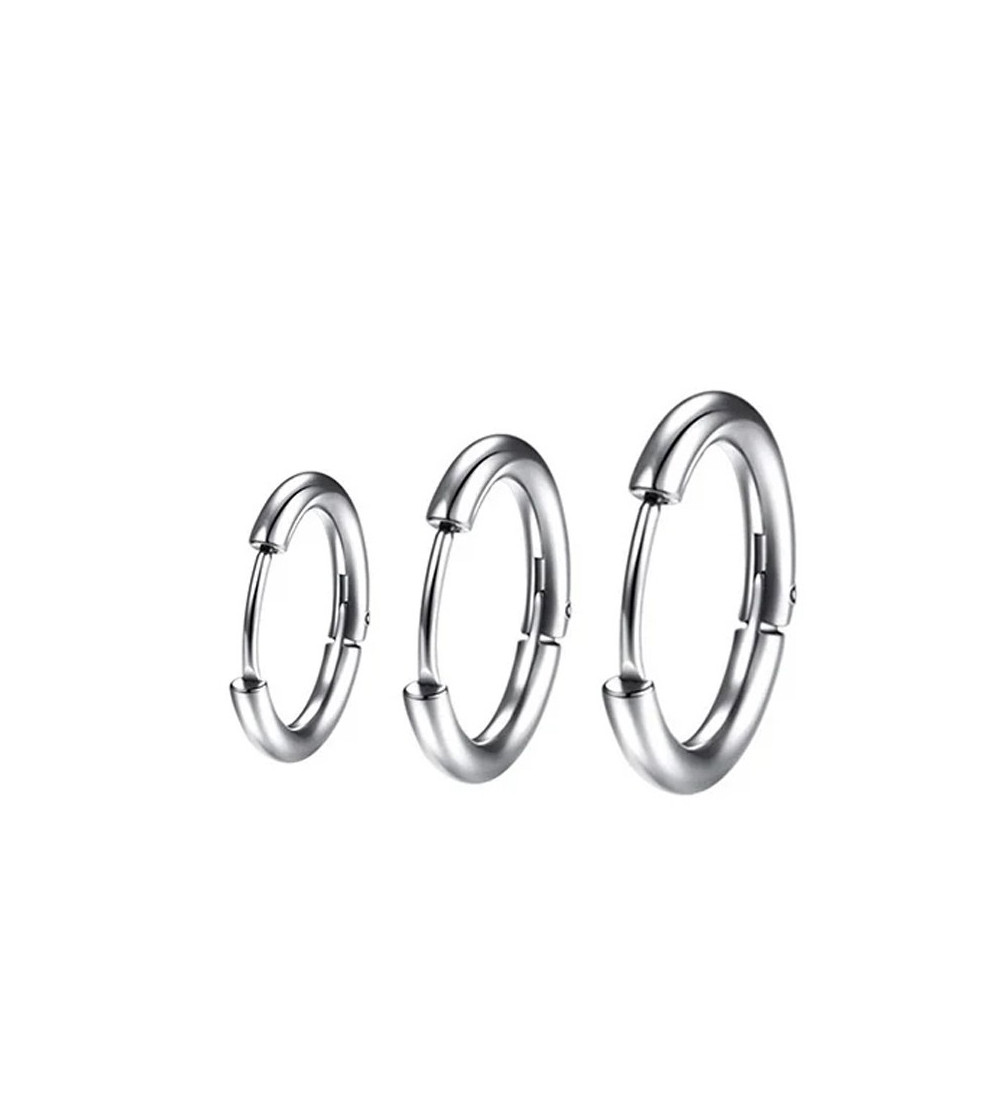 3 pár nemesacél karika fülbevaló, különböző méretekben