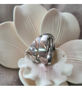 Horizon, hullámos kialakítású, női nemesacél karikagyűrű