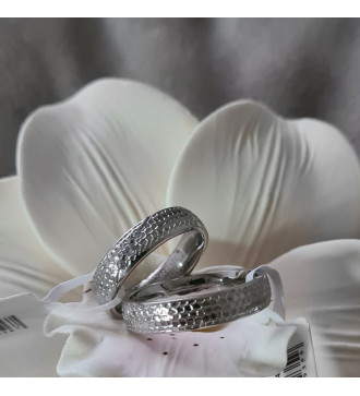 Silva prémium női nemesacél karikagyűrű egyedi mintával, cirkónia kövekkel