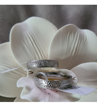 Silva prémium női nemesacél karikagyűrű egyedi mintával, cirkónia kövekkel