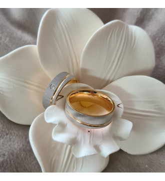 Stellar vésett, nemesacél férfi karikagyűrű