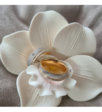 Stellar vésett, nemesacél férfi karikagyűrű