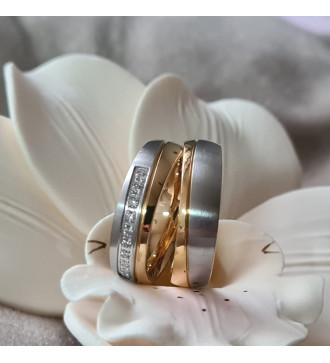 Kéttónusú női karikagyűrű nemesacélból