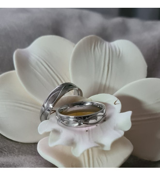 Elegáns férfi nemesacél karikagyűrű, dupla hullám mintával