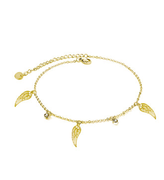 Angyalszárny nemesacél bokalánc 18k arany