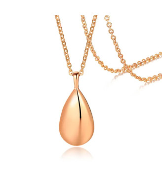 Kulcs és szív nemesacél nyaklánc - rozé arany