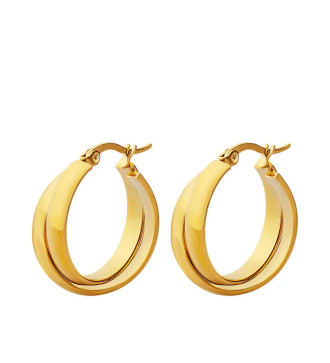 Serena nemesacél karika fülbevaló - arany