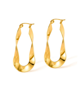 Diana hullámos nemesacél fülbevaló