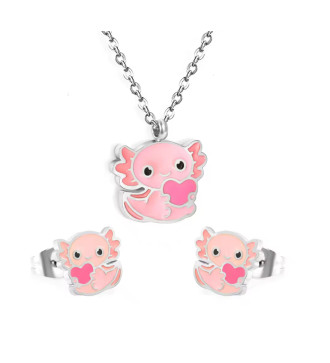 Nemesacél karkötő és nyaklánc szett férfiaknak - kereszt