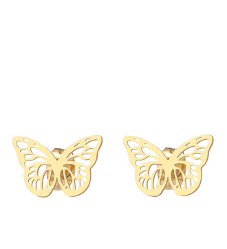 Pillangó, aranyozott orvosi fém fülbevaló