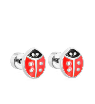 Katica, nemesacél gyerek fülbevaló, csavaros zárral