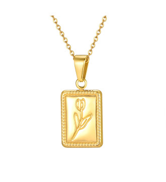 Nemesacél urna medál nyaklánccal, kristály berakással