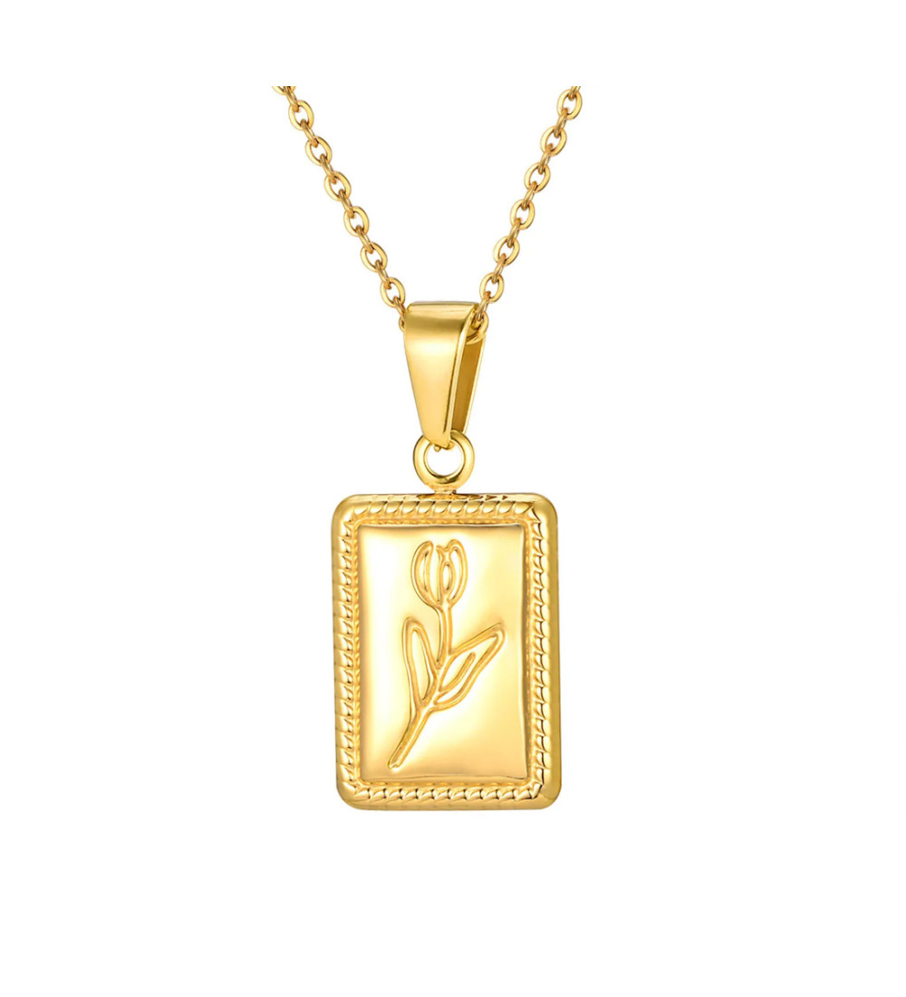 Tulipán nemesacél nyaklánc