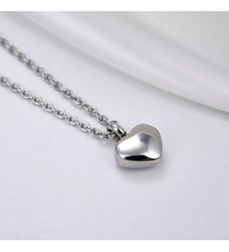 Kis szív alakú, orvosi fém urna medálos nyaklánc