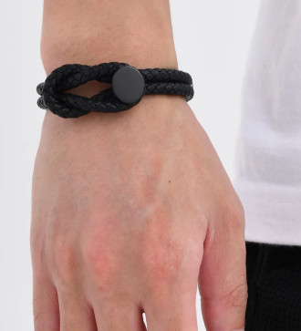 Fonott bőr karkötő hurkolt záródással