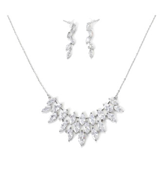 Kristálylevél, elegáns esküvői ékszerszett