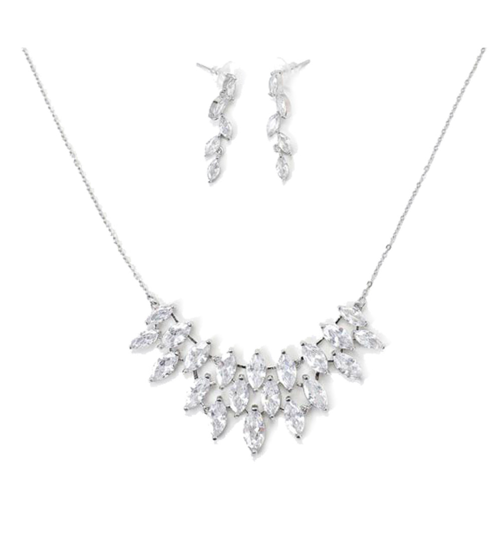 Kristálylevél, elegáns esküvői ékszerszett
