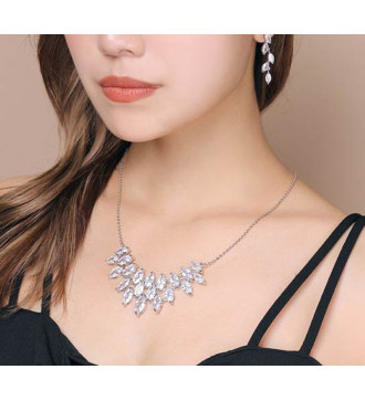 Kristálylevél, elegáns esküvői ékszerszett