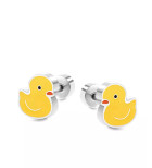 Kiskacsa, orvosi fém kislány fülbevaló, ezüst színben