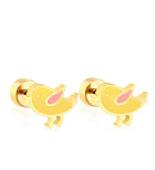 Kiscsibe, orvosi fém kislány fülbevaló, arany bevonattal