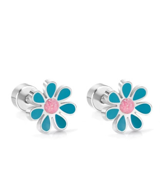 Kristályos négyzet orvosi fém fülbevaló